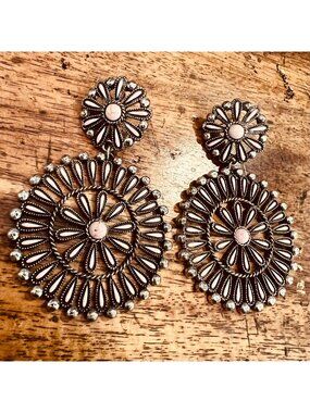 Idyllwind by Miranda Lambert Western Floral Dangle Earrings With Pink Accents